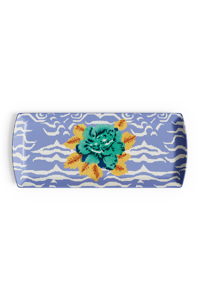 Porcelain Platter - Indian Tiger Pervinch