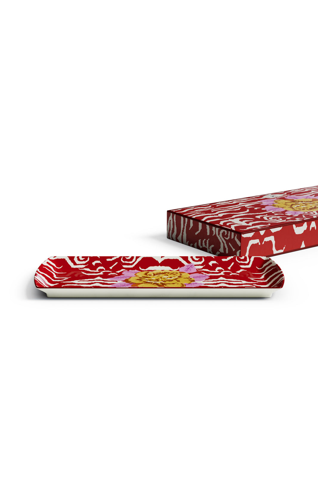 Porcelain Platter - Indian Tiger Red