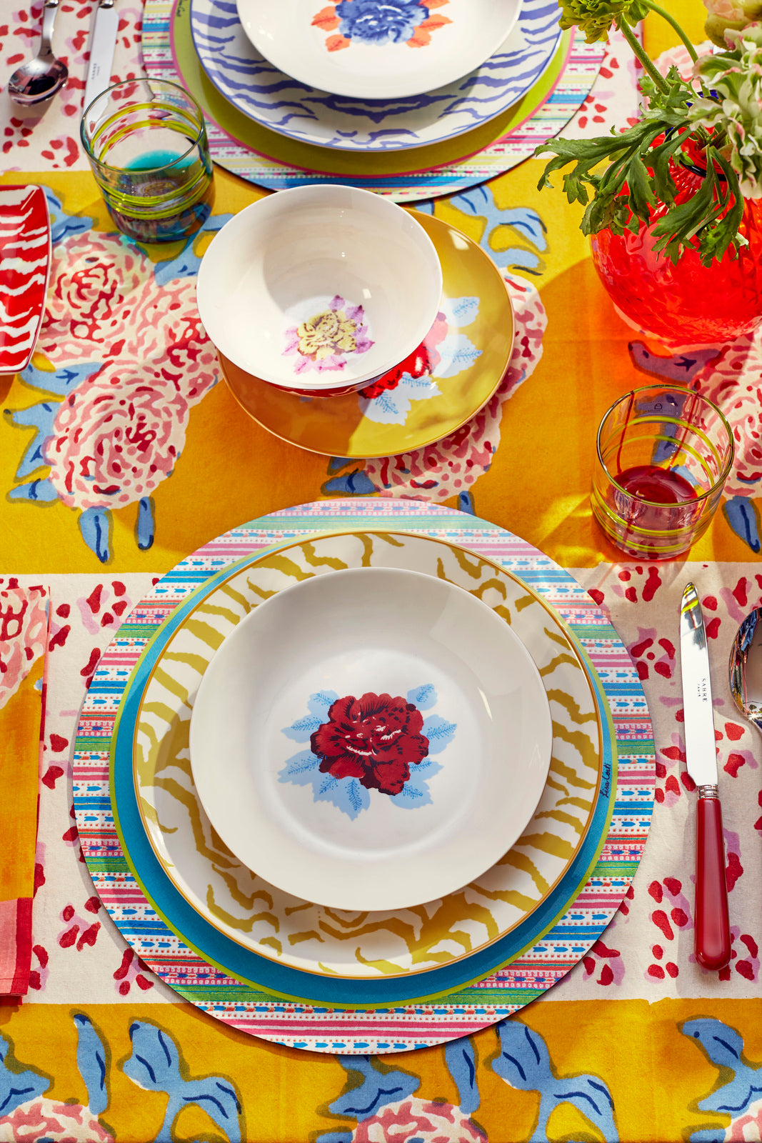 Porcelain Plates - Set of 3 - Indian Tiger Gold