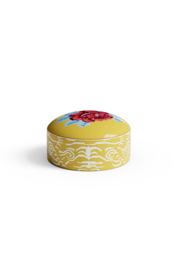 Porcelain Box - Indian Tiger Gold