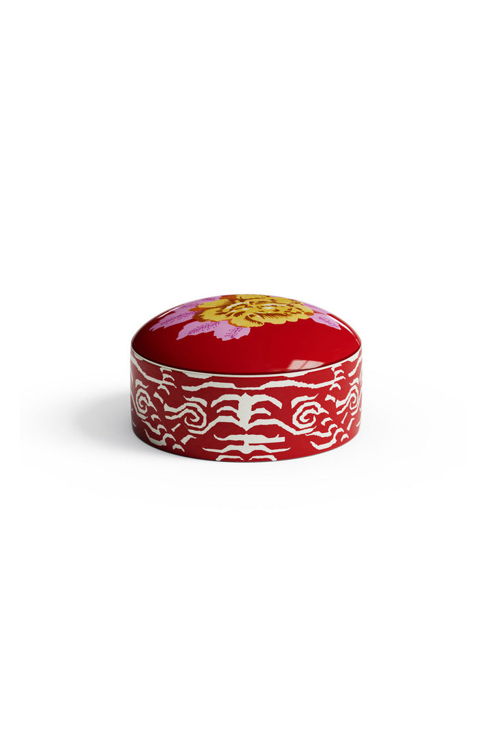 Porcelain Box - Indian Tiger Red