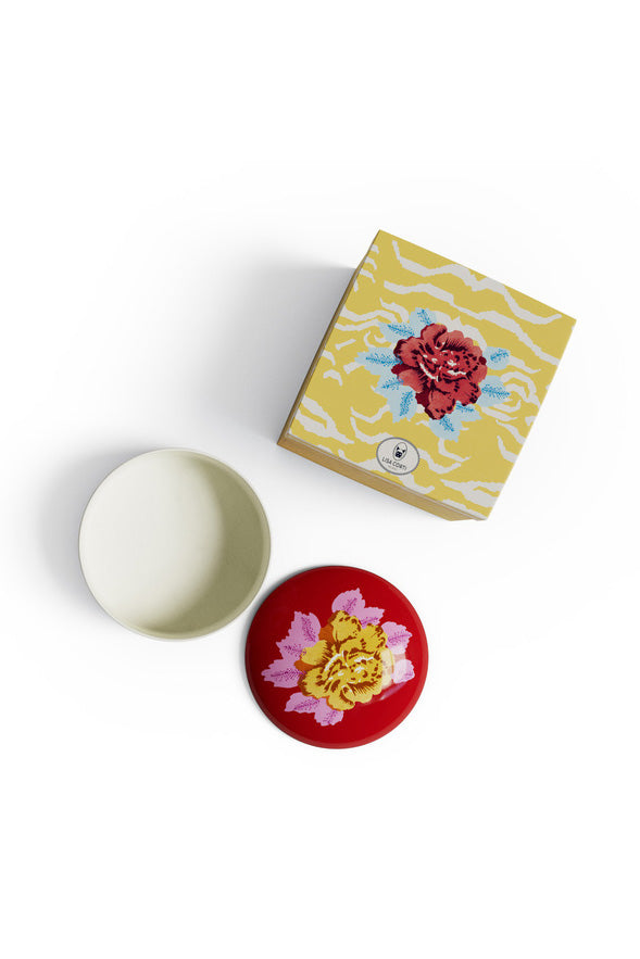 Porcelain Box - Indian Tiger Red