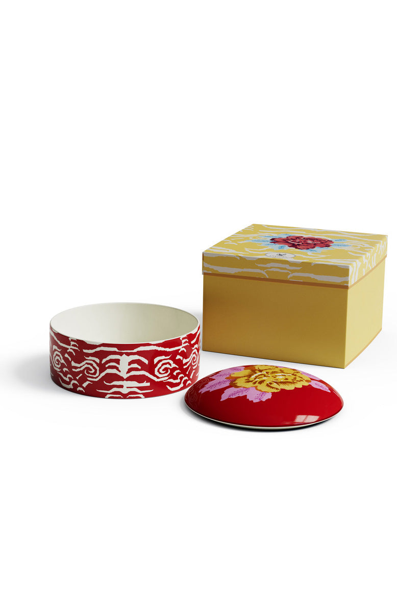 Porcelain Box - Indian Tiger Red