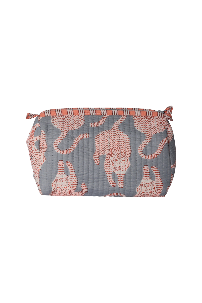 Small Pouch | Light Blue With Tigers
