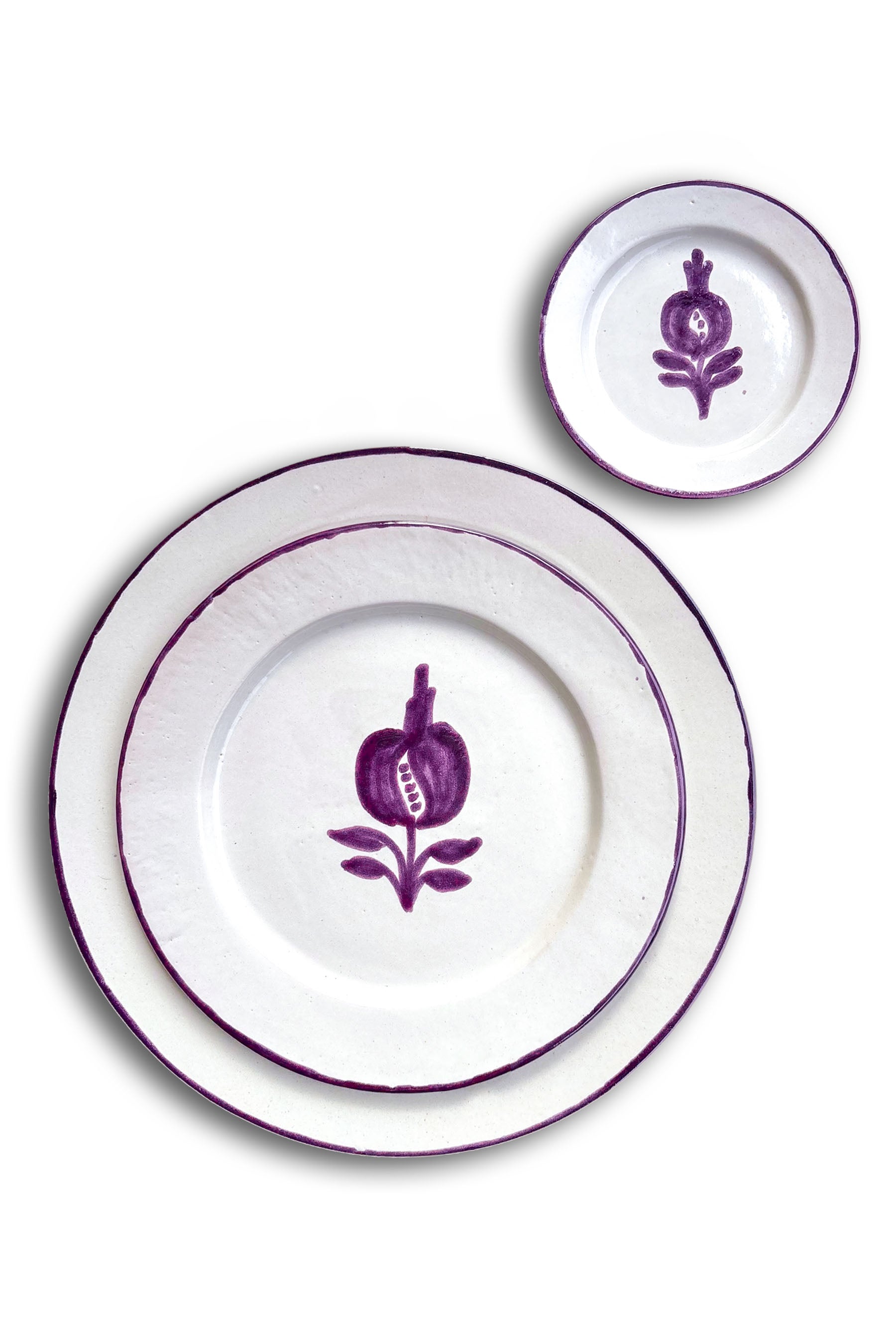 Ceramic Plates & Serving Dishes, Simple Purple Pomegranate