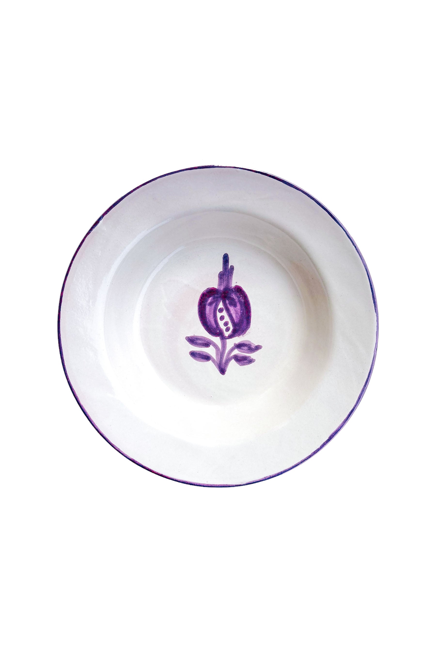 Ceramic Plates & Serving Dishes, Simple Purple Pomegranate