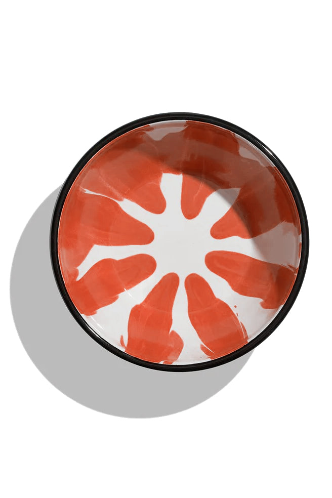 Enamel salad bowl, red