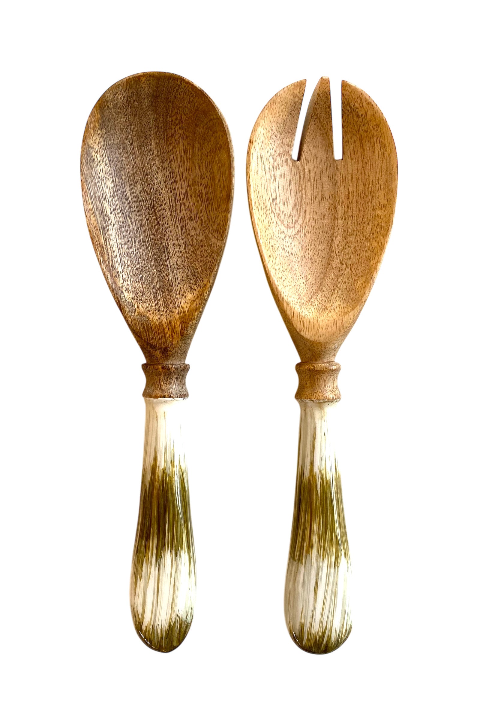 Salad server | Mango wood & beige