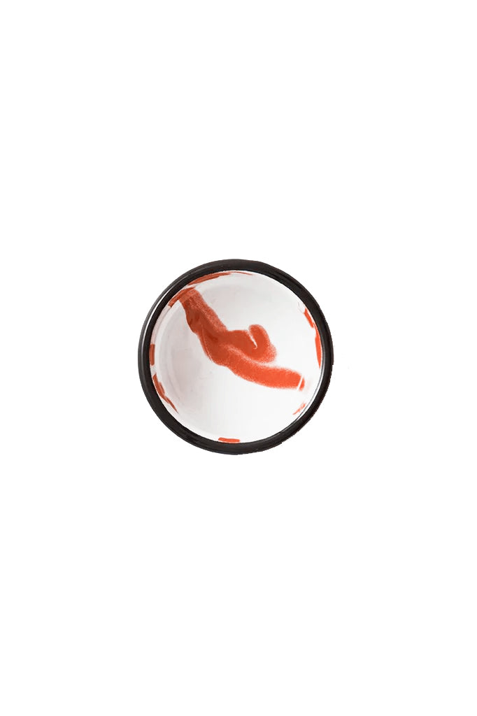 Enamel sauce bowl, red