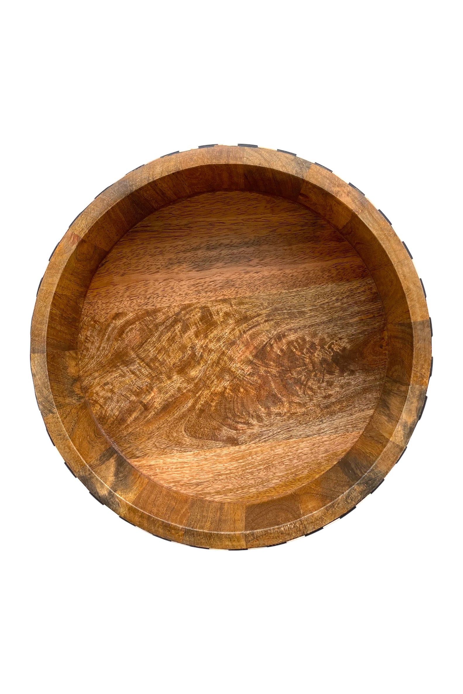 Serving bowl L | Mango wood & black checkered (M+ZM)