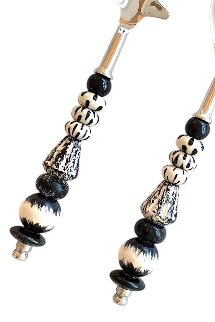 Pasta/ Potato Server | Black & White stones