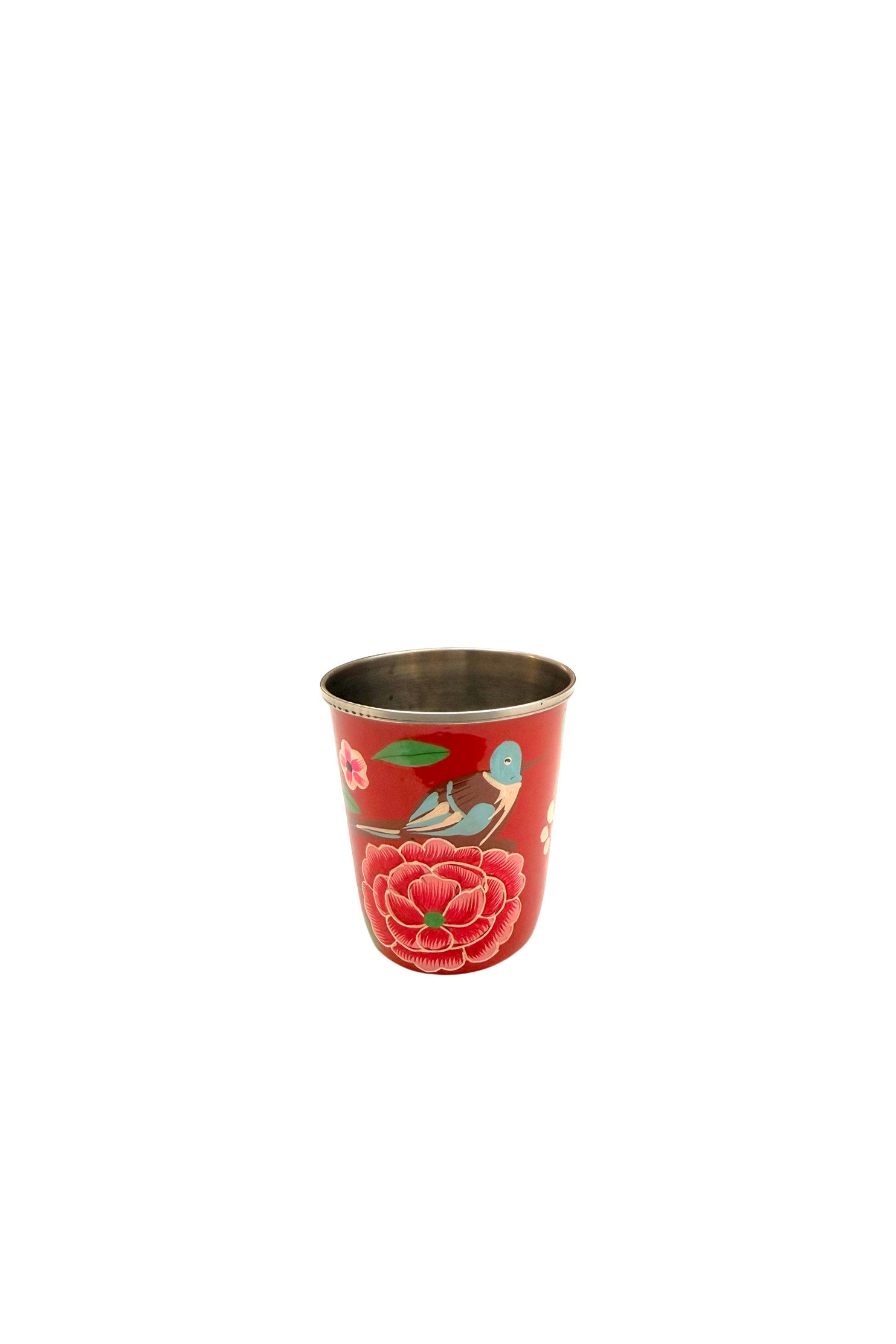 Tumbler Small | Red with Flowers