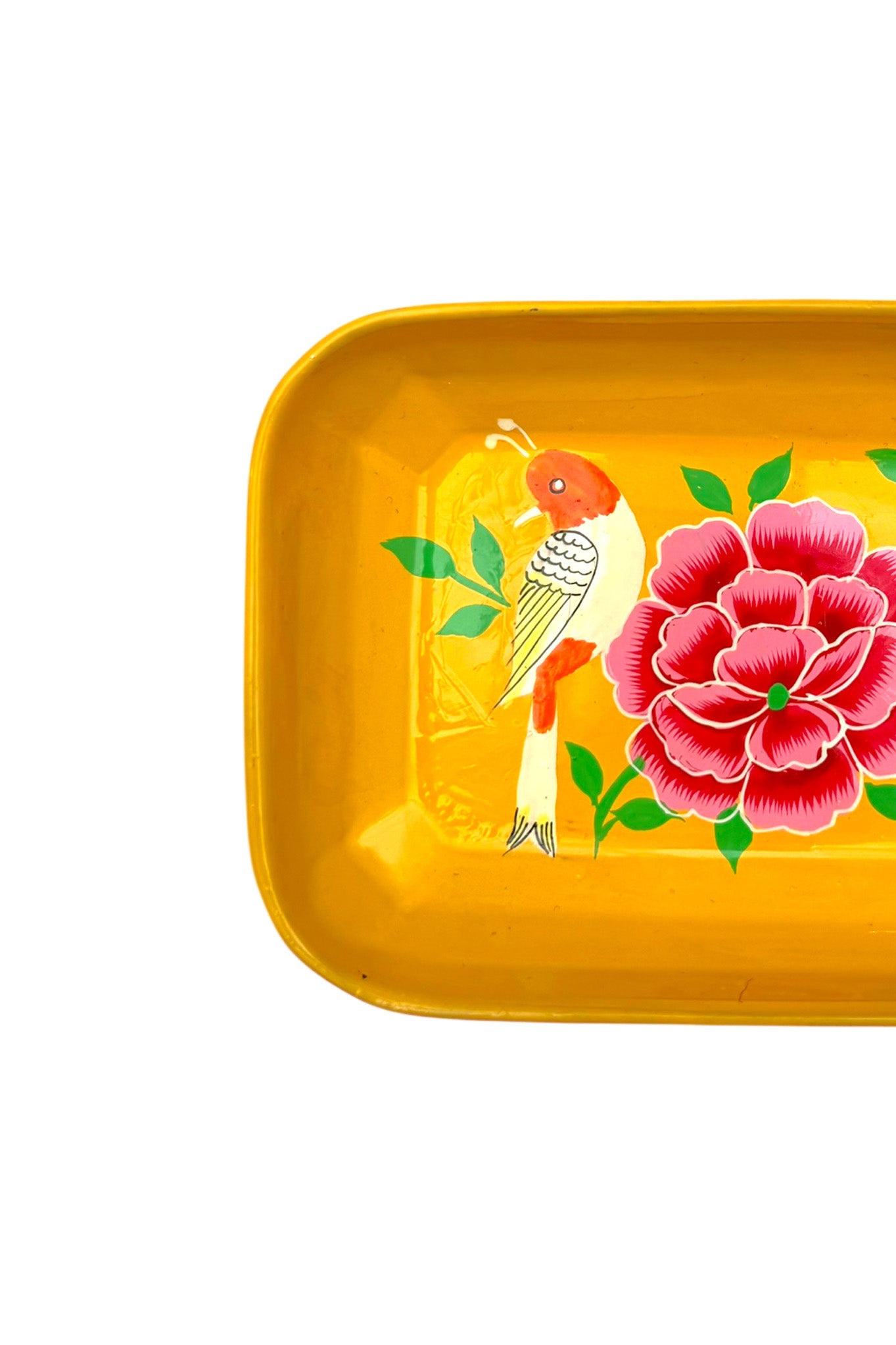 Little tray | Yellow with Pink Flower