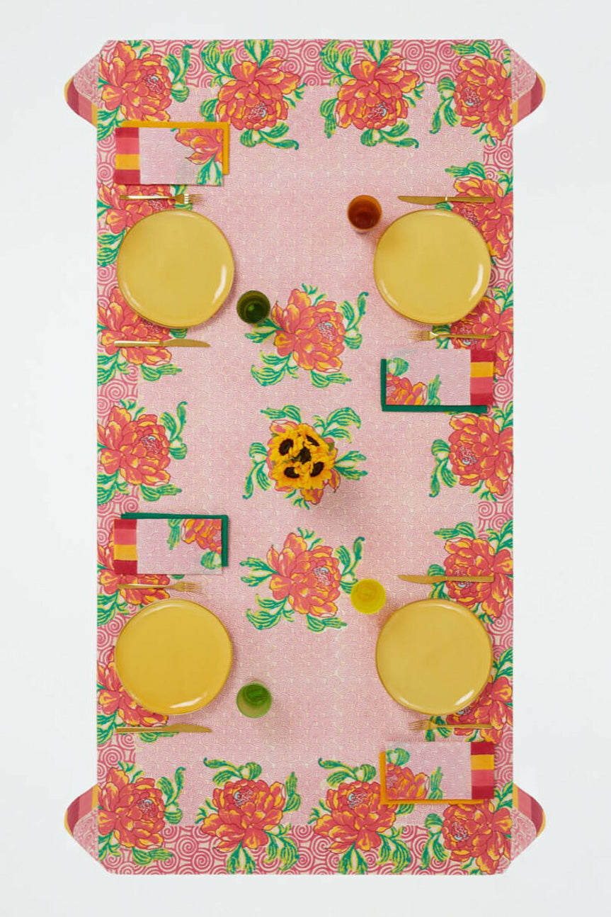 Table cloth, Camelia pink