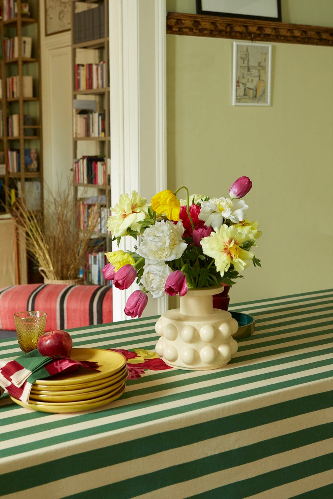 Table cloth, Nizam stripes green