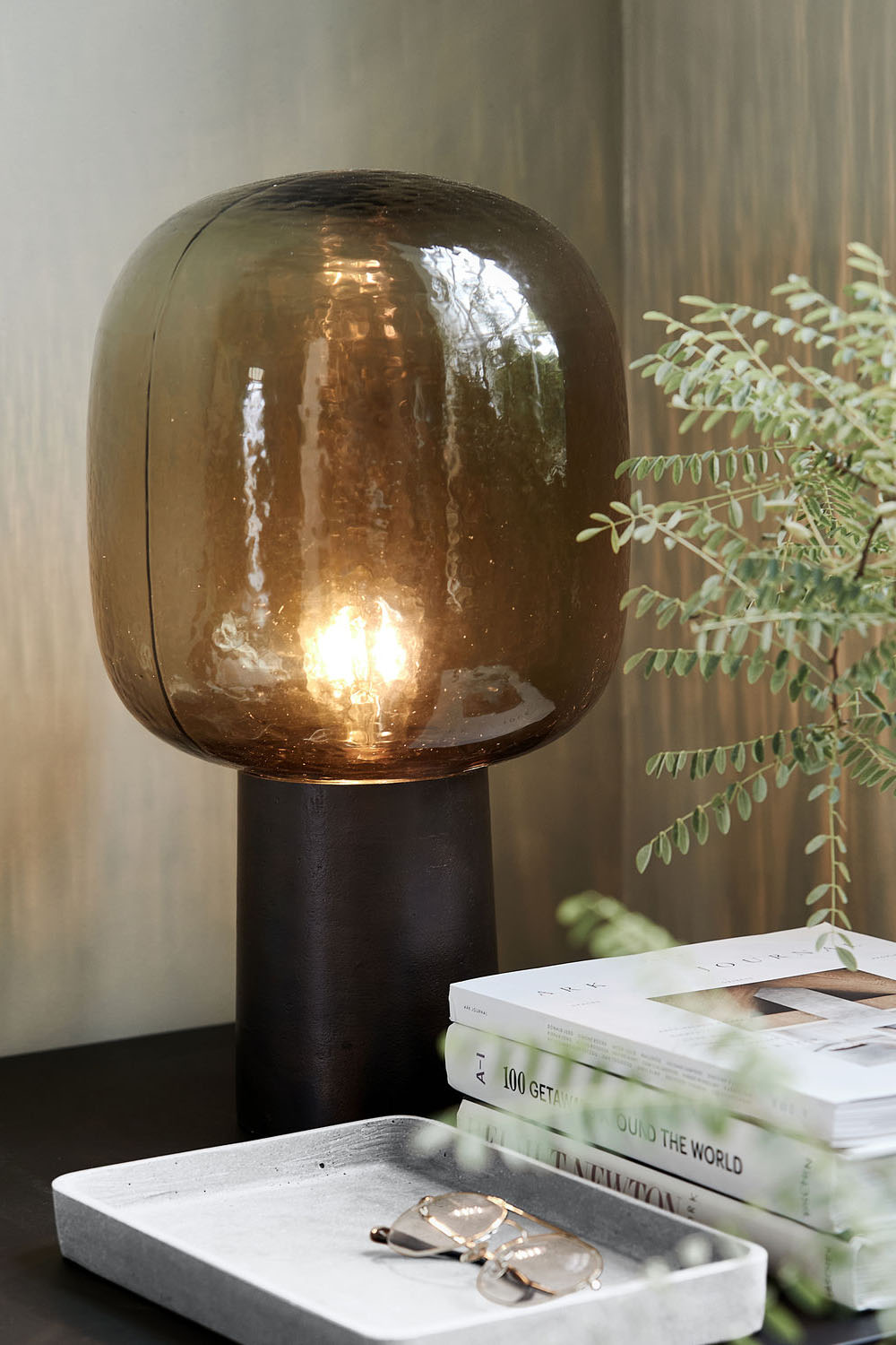 Table Lamp, Mustard glass