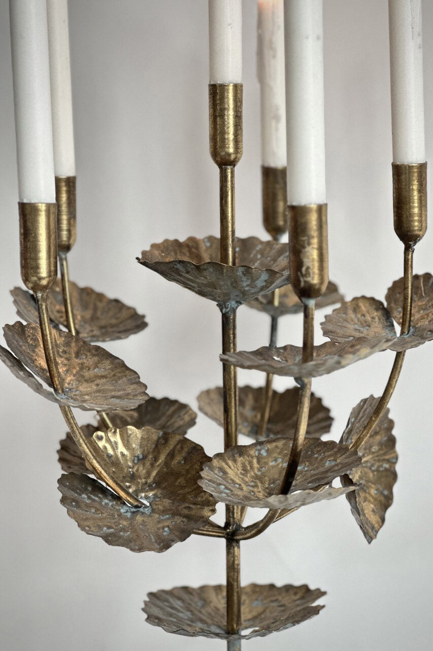 table candelabra with leaves