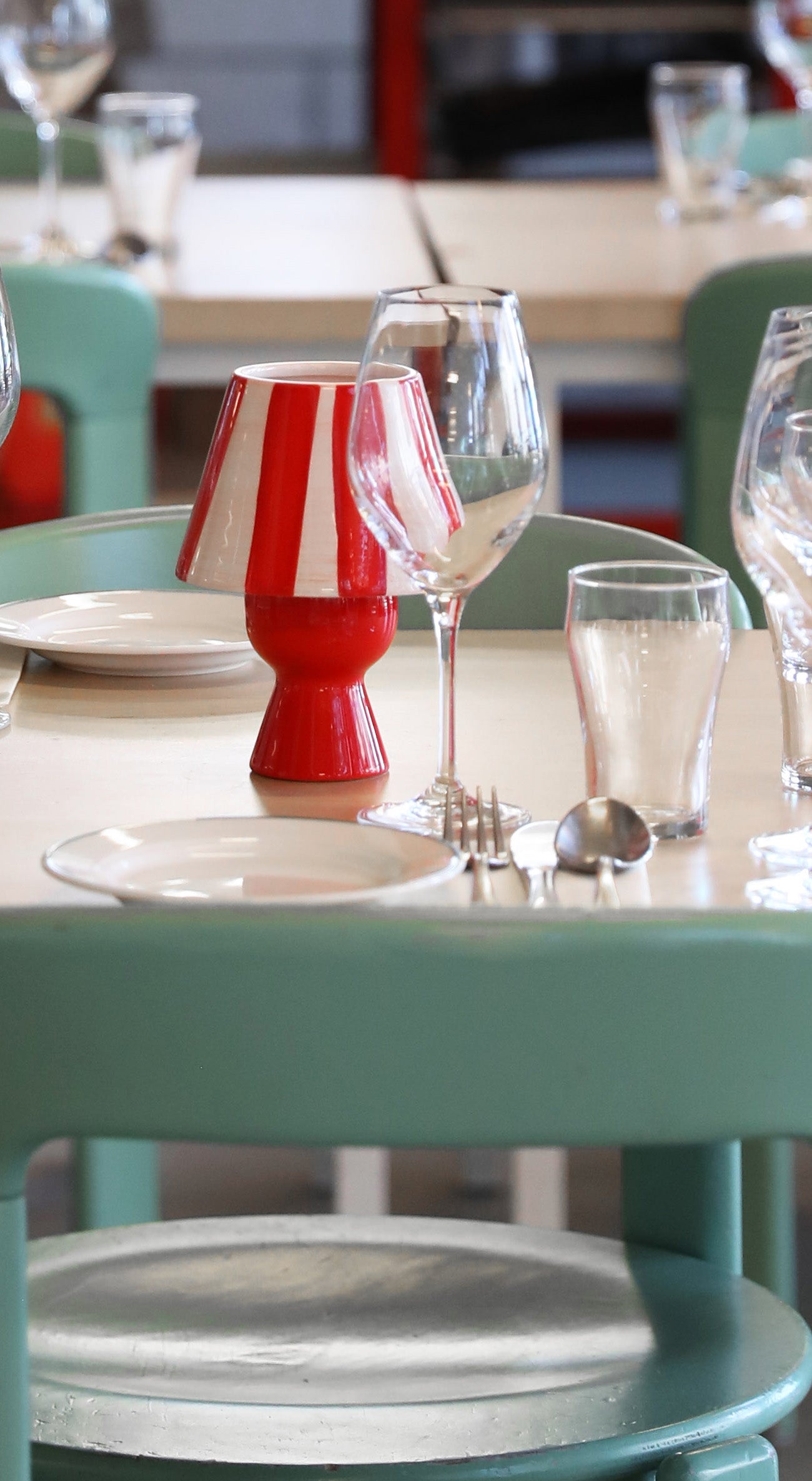 Tealight holder | Red Stripes