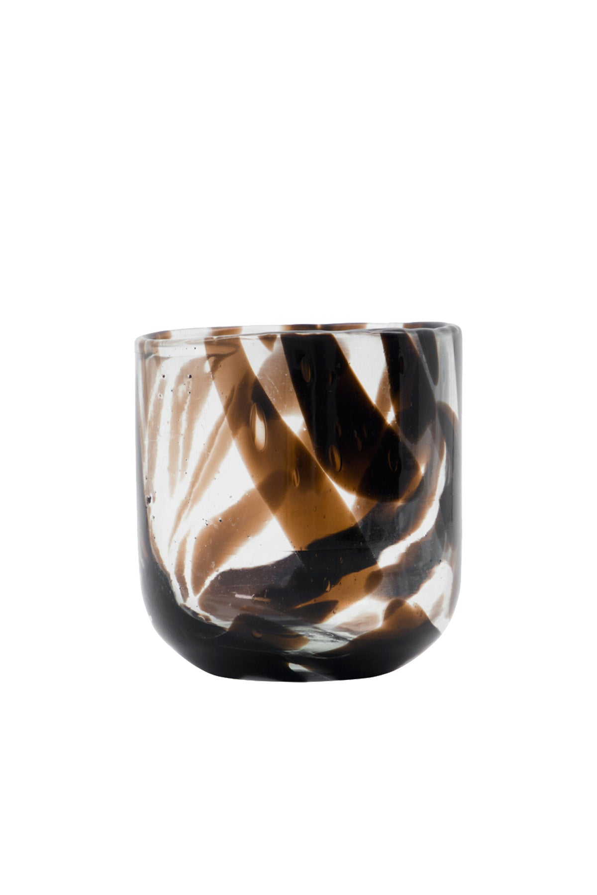 Tealight holder | Glass & Brown