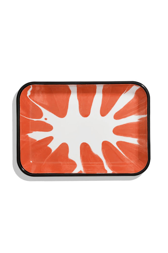 Enamel tray, red