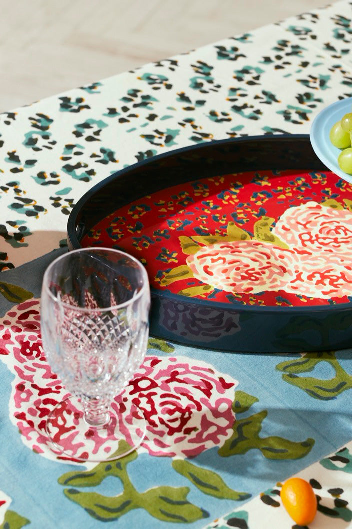 Tray Oval, leopard flower