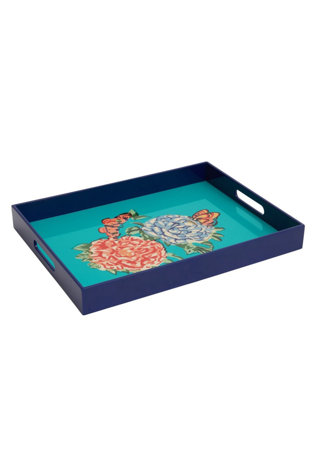Tray Rectangular, queen flower