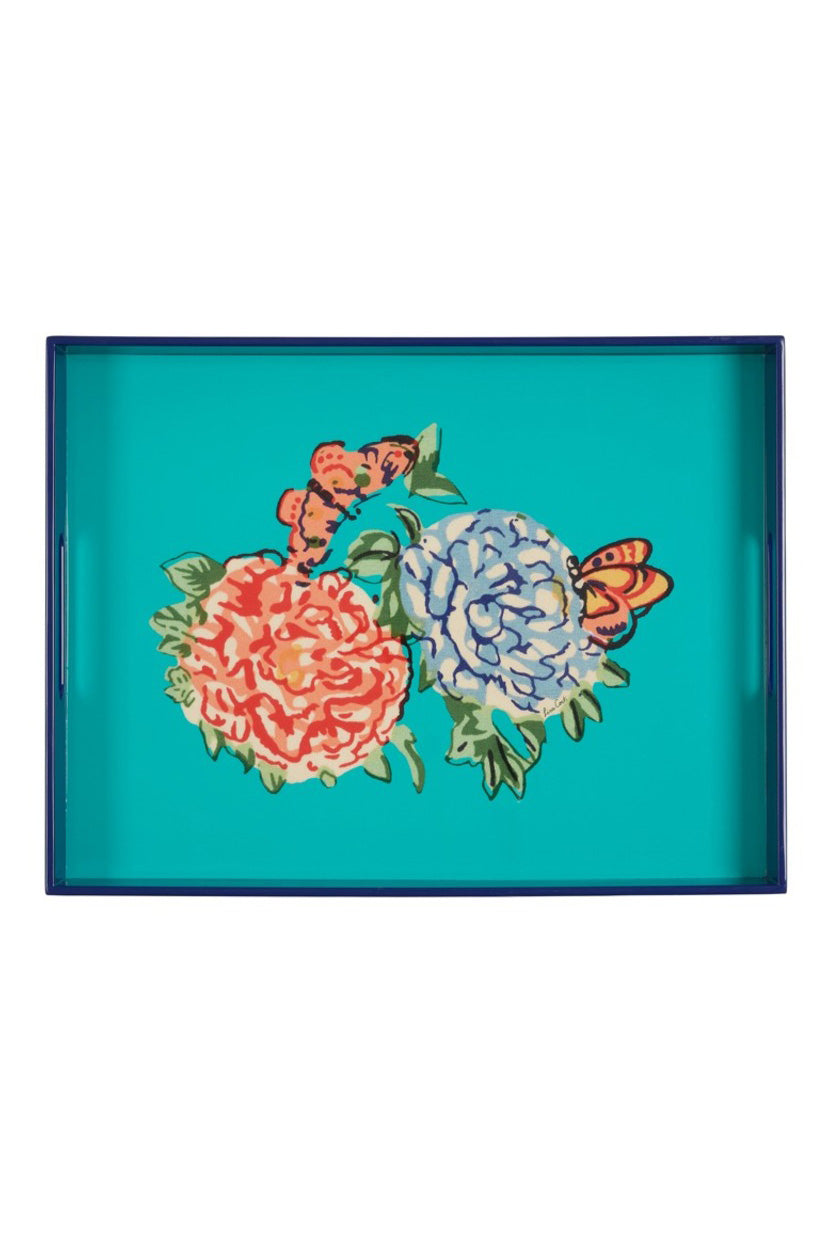 Tray Rectangular, queen flower