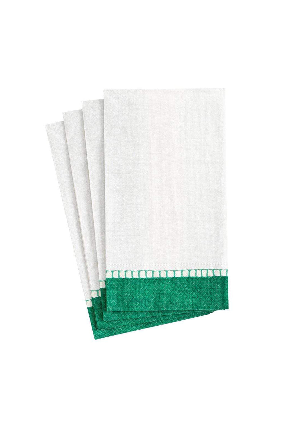Paper Napkin, White w/ Green lace