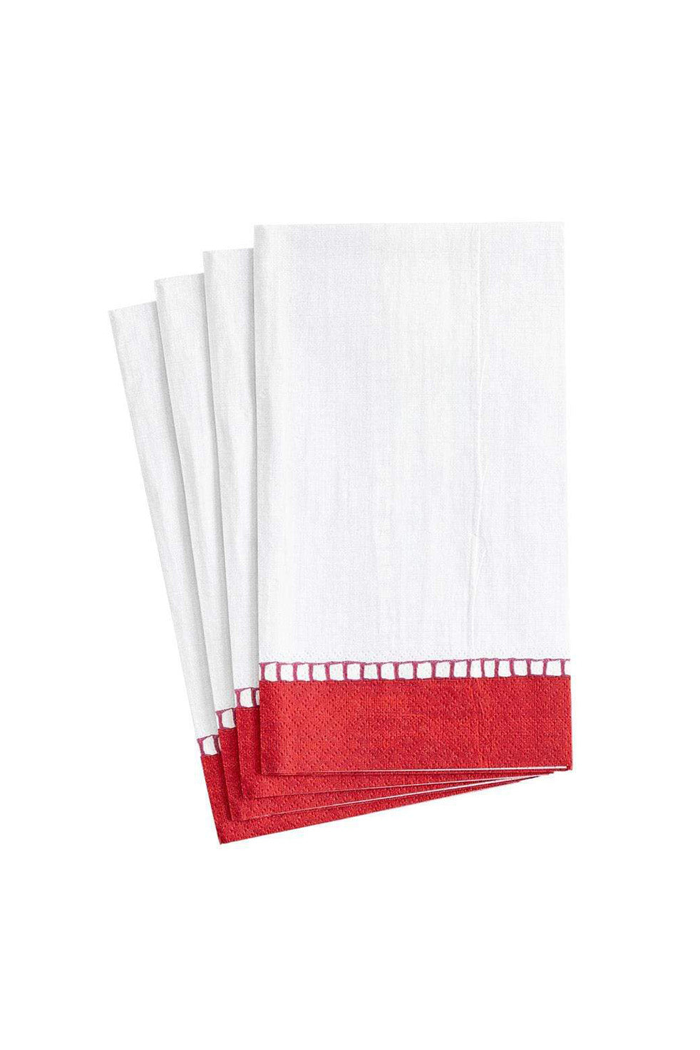 Paper Napkin, White w/ Red lace