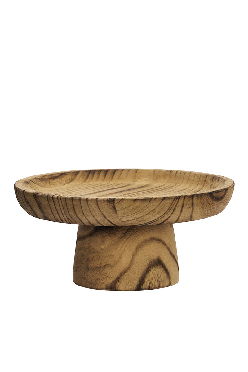 Wooden pedestal tray