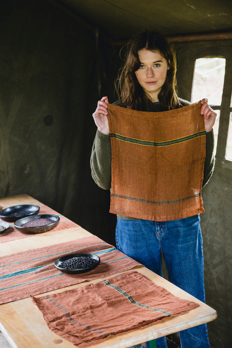 Napkin terracotta Stripe