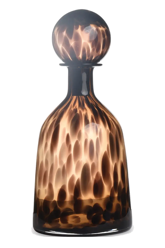 Glass Bottle Vase | Leopard Brown