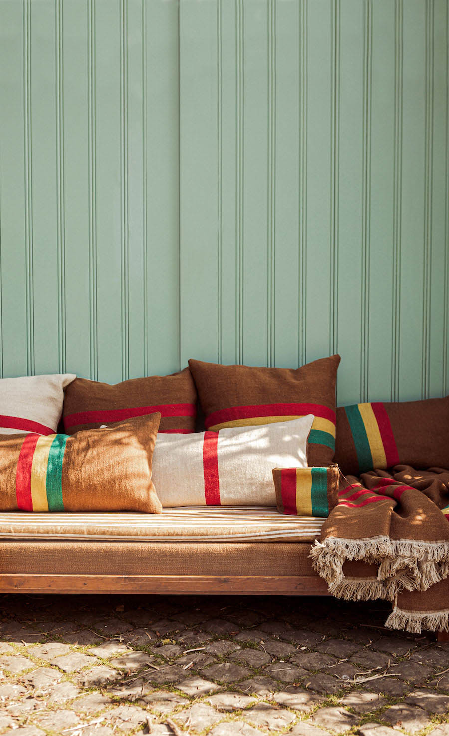 Cushion Brown & Multi Stripes, 40x80cm