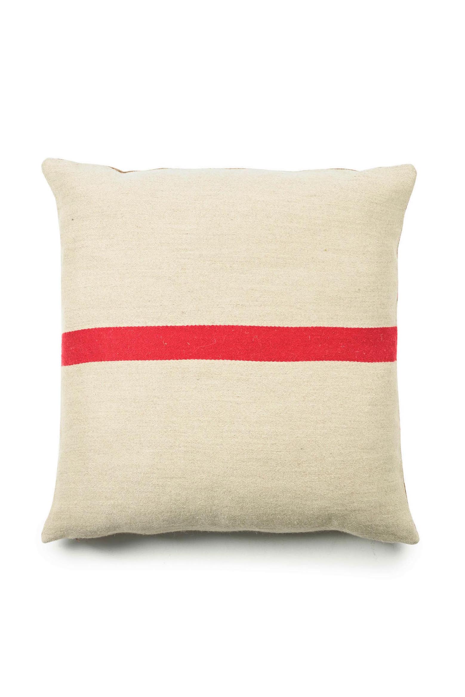 Cushion Brown & Red Stripes