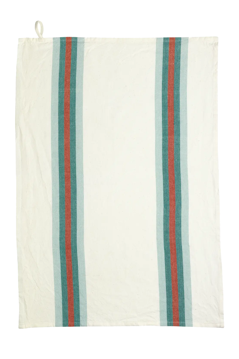 Recycled Tea Towel | Water Blue Stripes