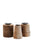 Candle holder, old wood cylindrical, set of 3