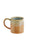 Mug stoneware multicolor orange & green