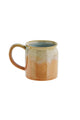 Mug stoneware multicolor orange & green