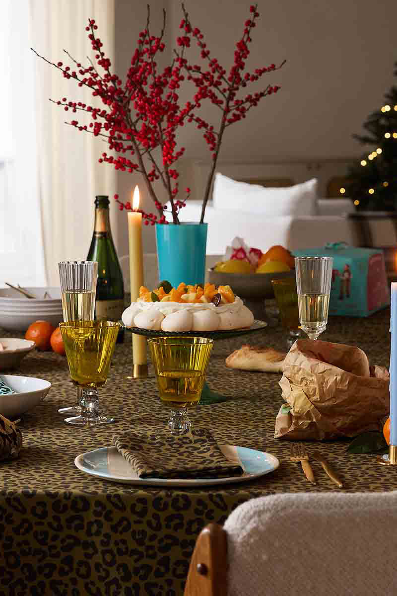 Tablecloth, Olive Animal Print
