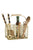 Salad set, wood & rattan