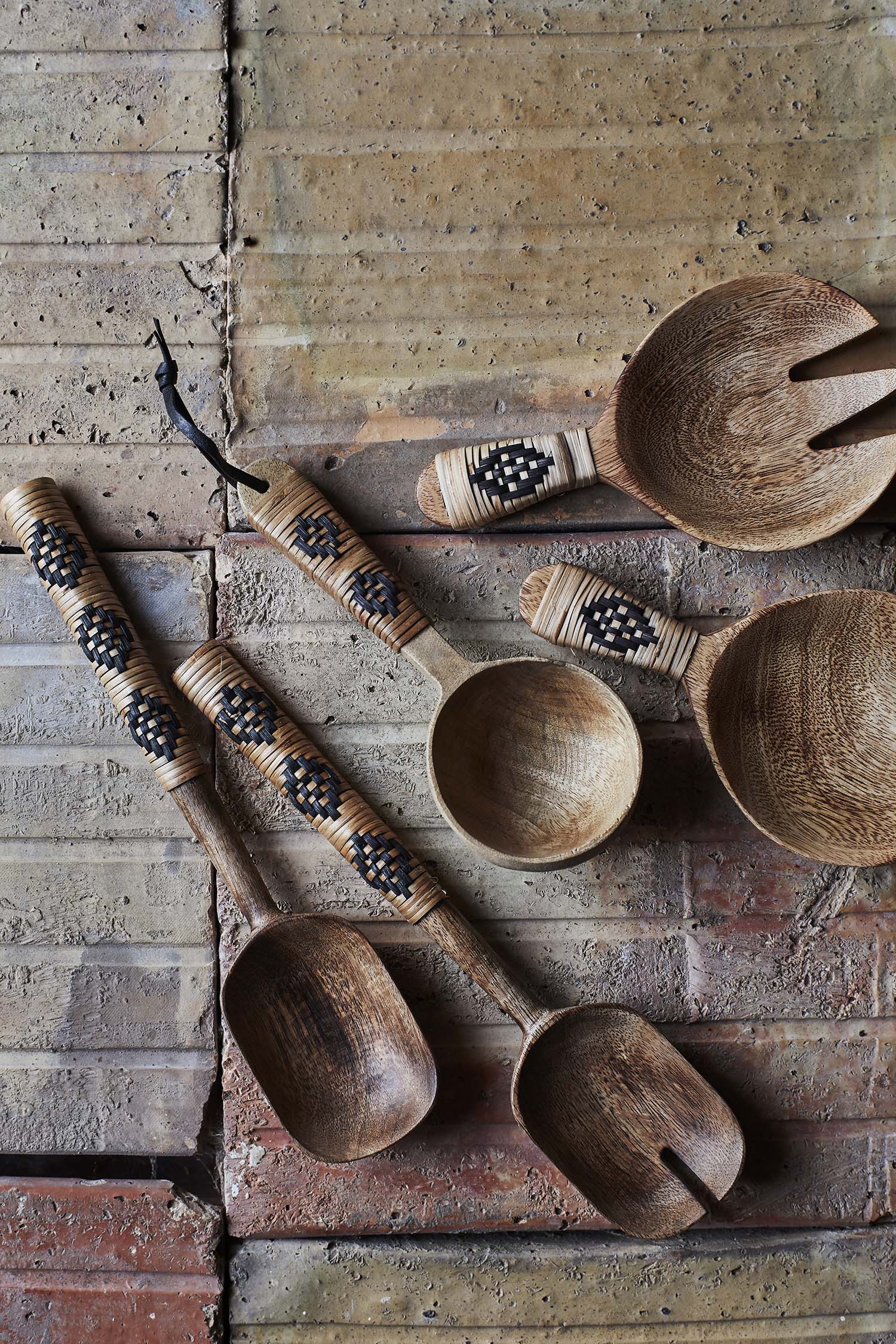 Salad set | Rattan Black