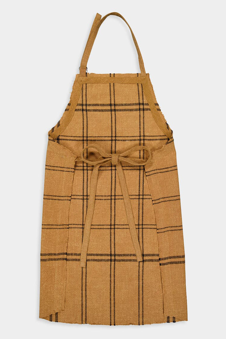 Apron checkered mustard