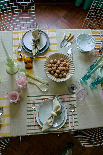 Bamboo Placemat | Green Stripes