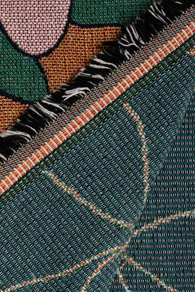 Throw/Blanket | Green With Flowers