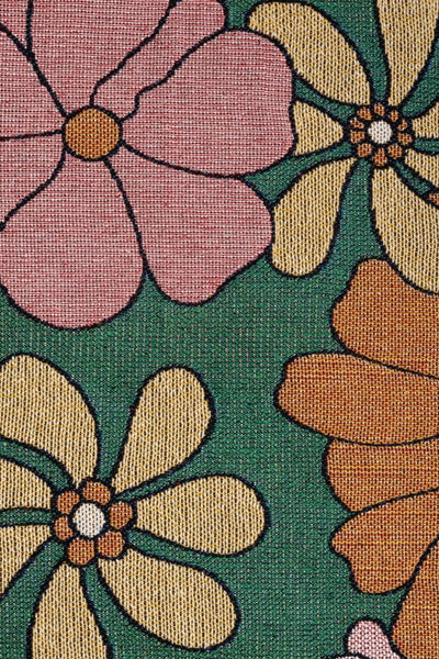 Throw/Blanket | Green With Flowers