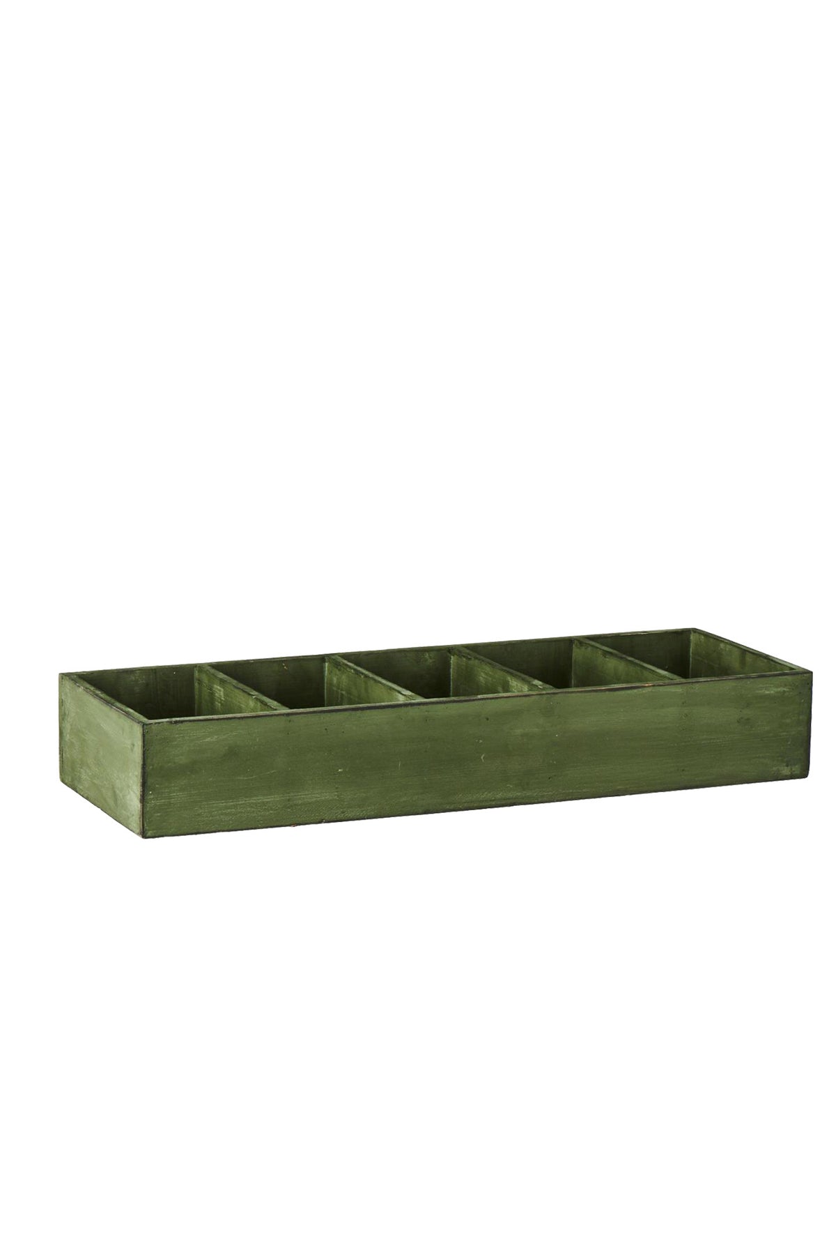 Vintage Green Wooden Compartment Tray