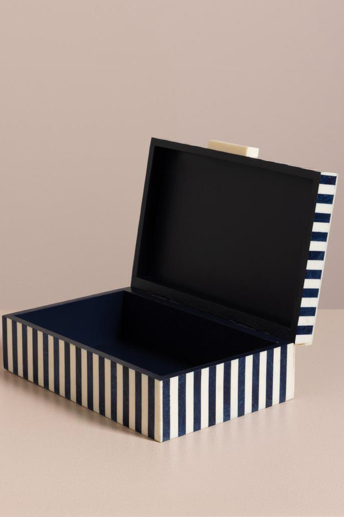 Box | Blue & White Stripes