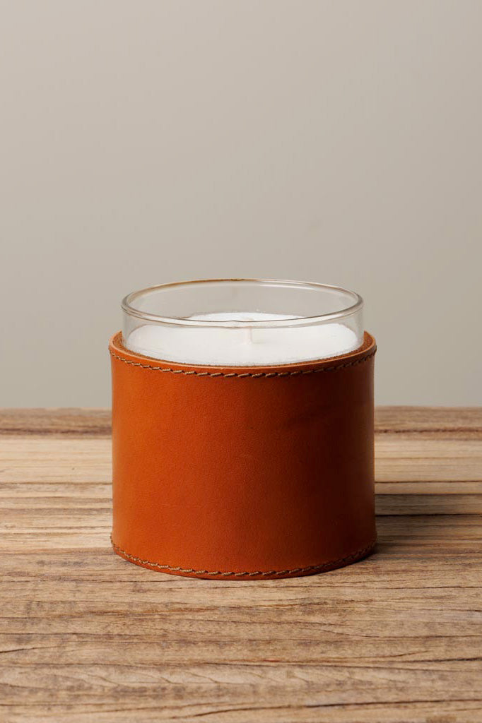 Candle with Leather Case