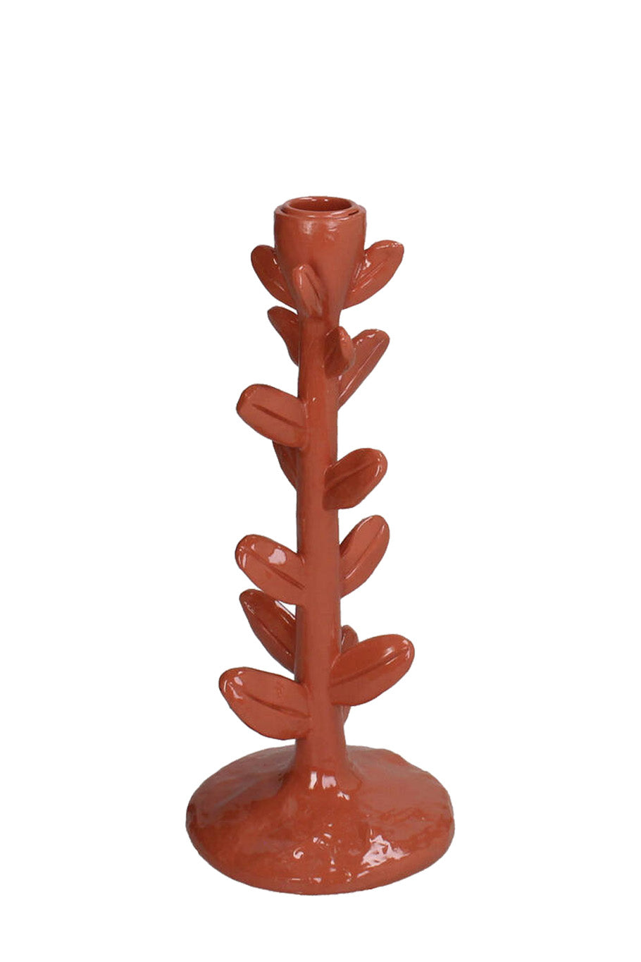 Leaves Candlestick | Terracotta