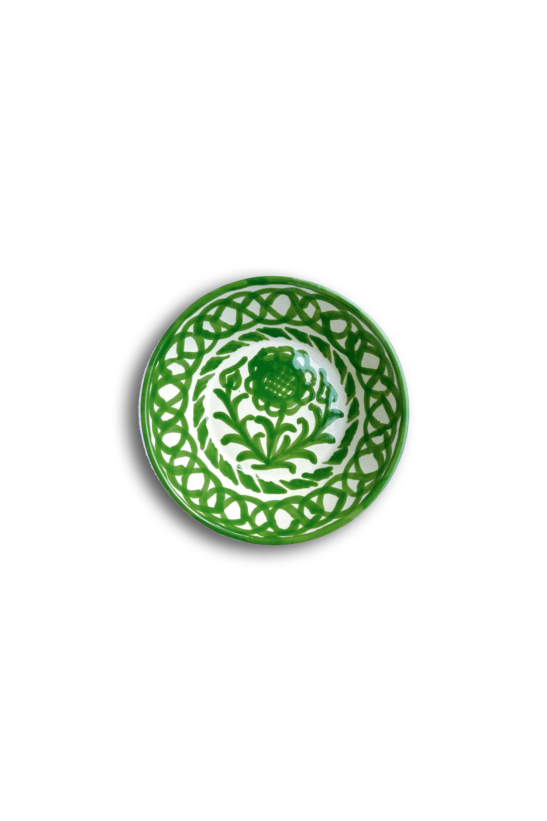 Ceramic Plates & Serving Dishes, Green Flower